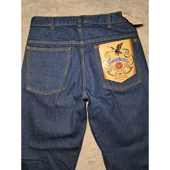 NWT VINTAGE MEN’S 30x30 Power Blues Regular Fit DARK BLUE DENIM JEANS NOS - Picture 11 of 11
